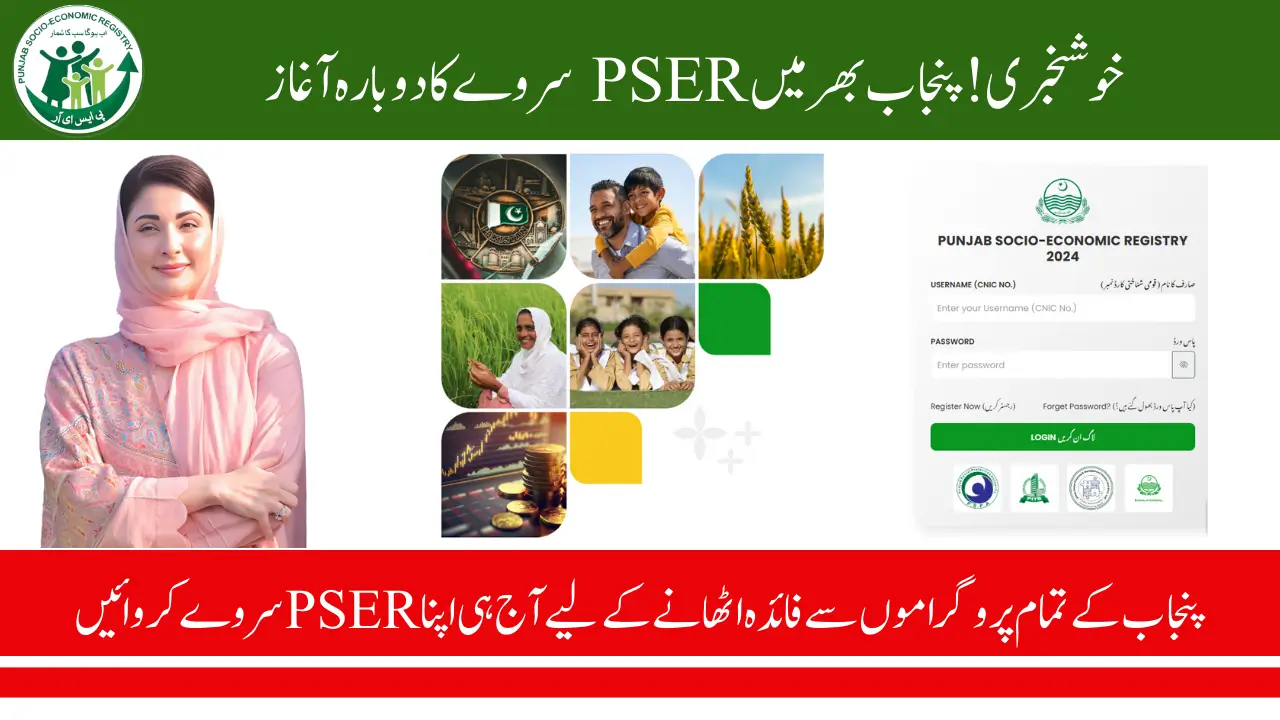 PSER Registration 2025 Started to Get Benefit From Cheif Minister Punjab Programs