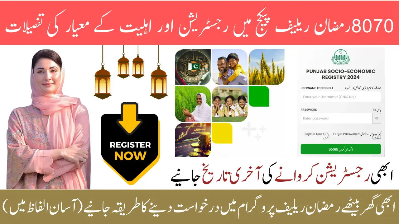 Punjab 8070 Ramzan Relief Package Registration Requirements Updated Information